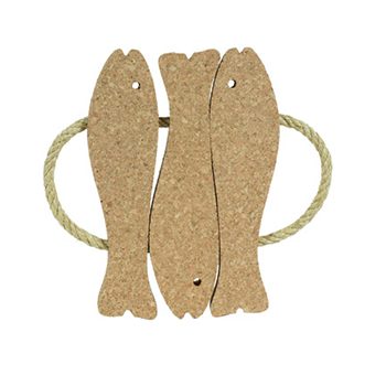 Decorative Cork Hot Pad 3 Fishes (natural cork) - CORKCHO