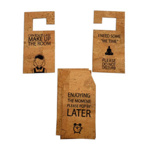 Cork door handle signs