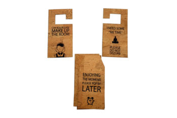 Cork door handle signs