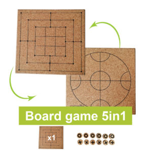 Cork Board with 5 different Games for the whole Family
