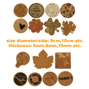 All kinds of shapes of Cork Coasters