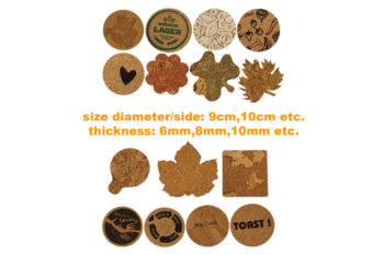 All kinds of shapes of Cork Coasters